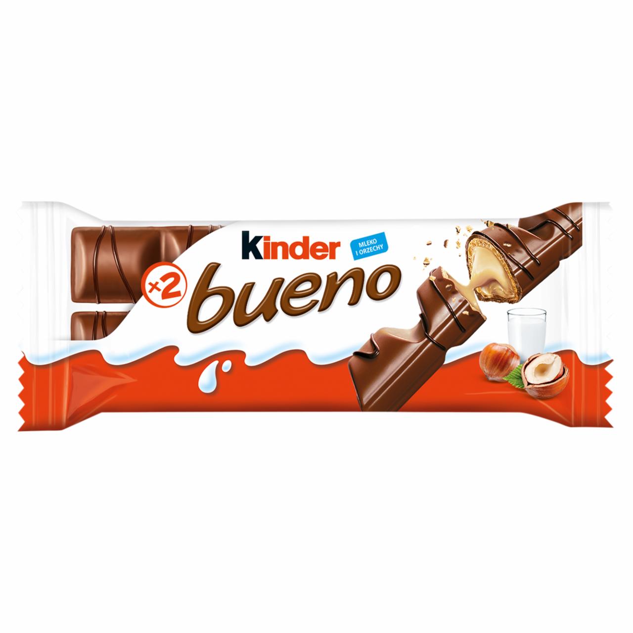 Zdjęcia - Kinder Bueno Wafel pokryty mleczną czekoladą wypełniony nadzieniem 43 g (2 sztuki)