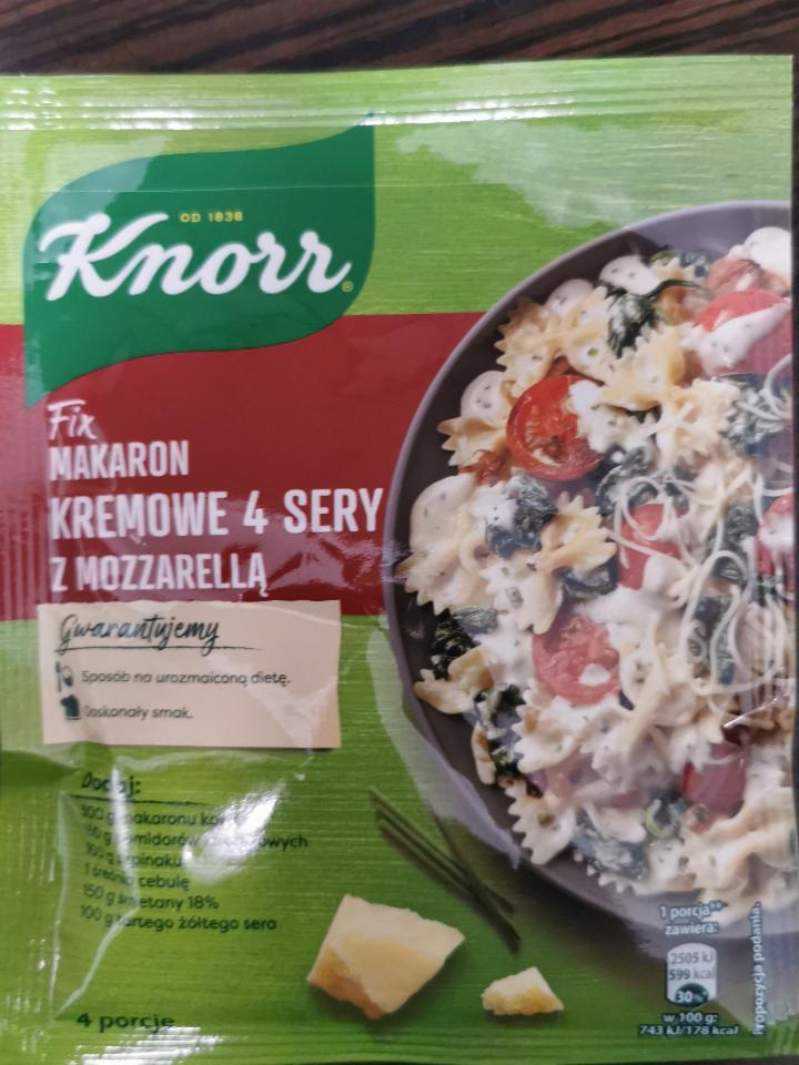 Zdjęcia - Knorr Fix makaron kremowe 4 sery z mozzarellą 45 g