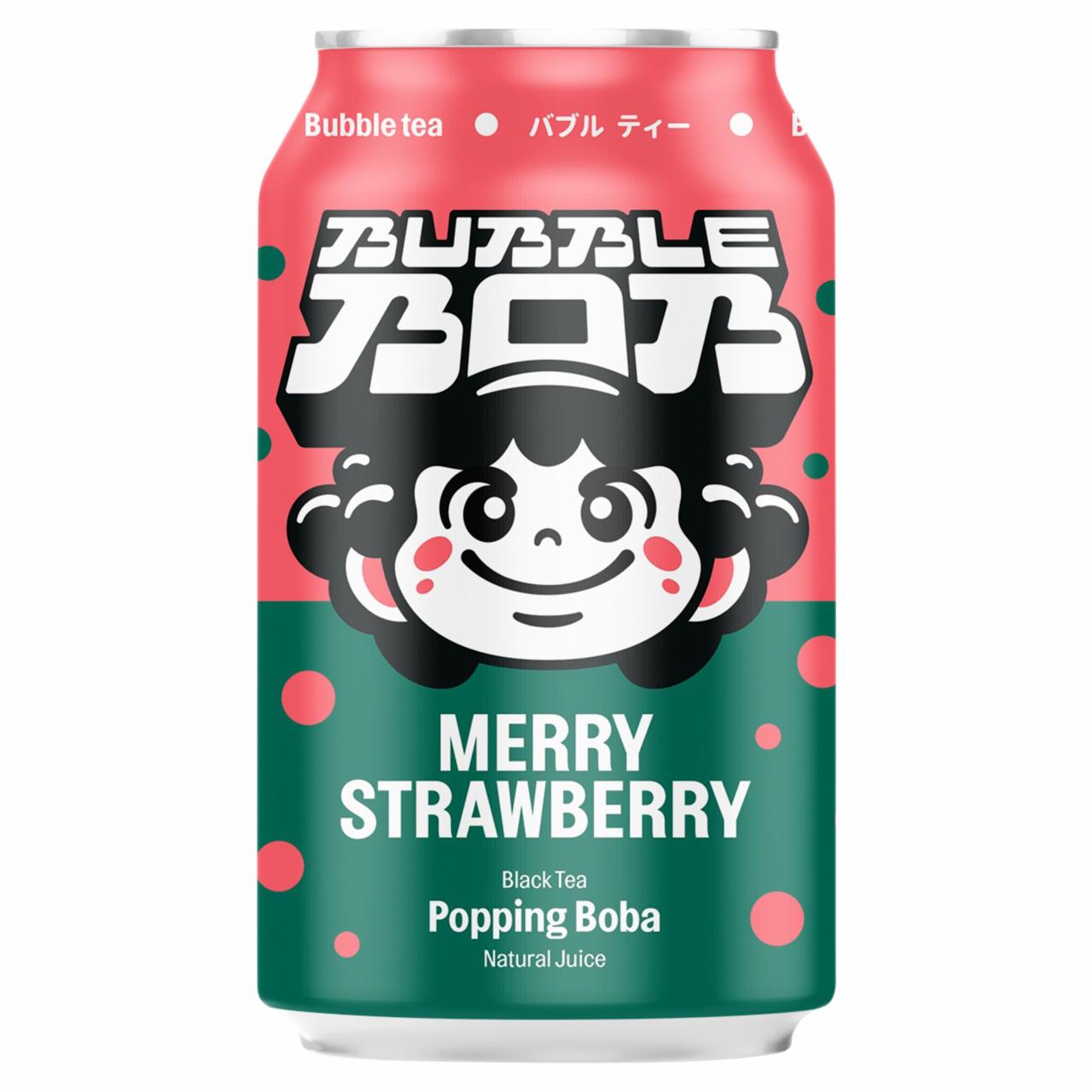 Zdjęcia - Bubble Bob Merry Strawberry Napój z czarną herbatą sokiem truskawkowym pękającymi kuleczkami 330 ml