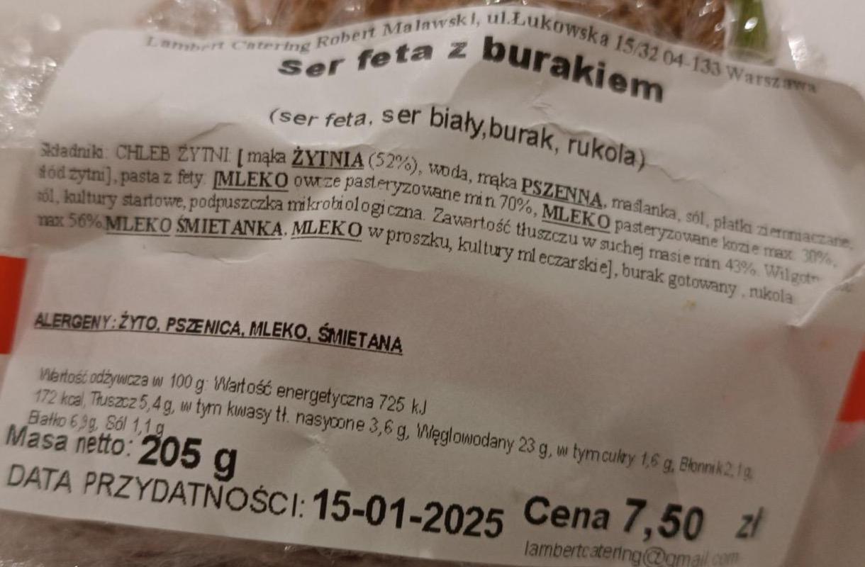 Zdjęcia - Ser feta z burakiem Lambert Catering