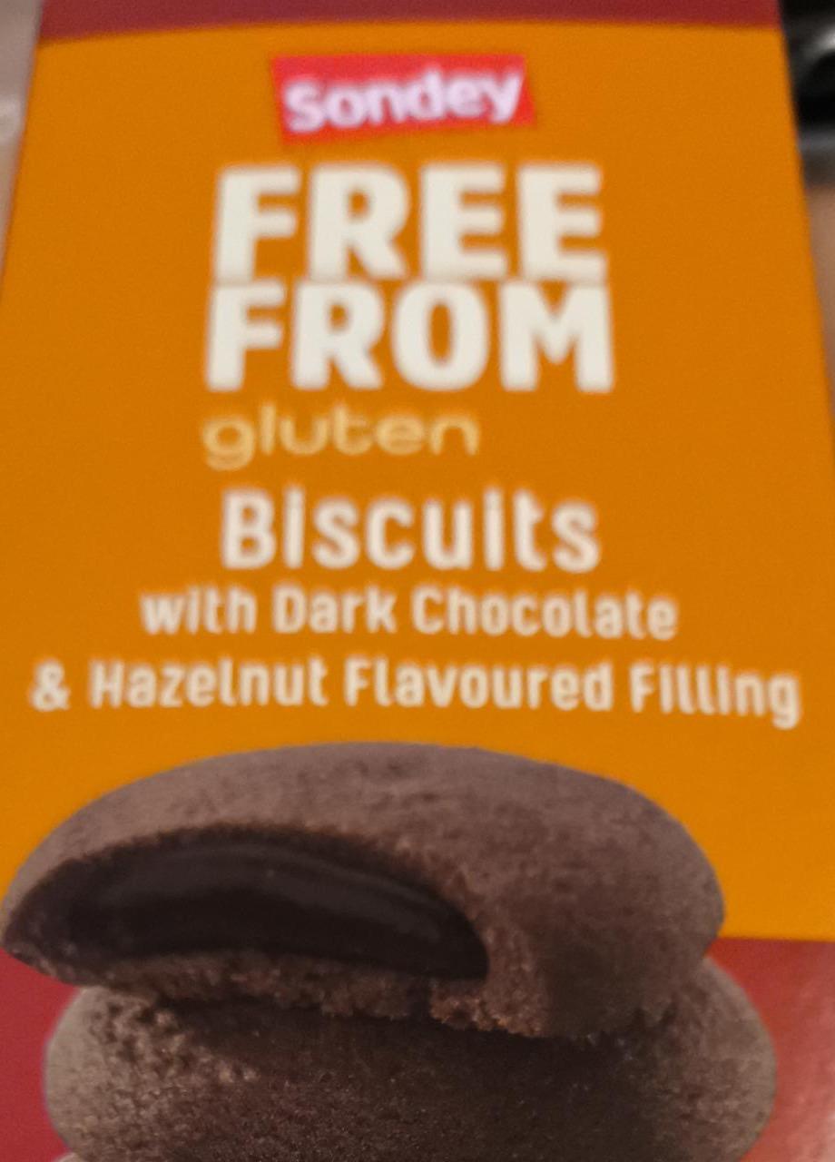 Zdjęcia - Free from gluten biscuits with dark chocolate hazelnut flavoured filling SOndey