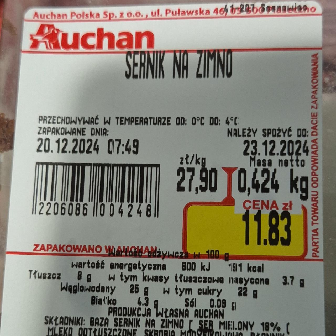 Zdjęcia - Sernik na zimno Auchan