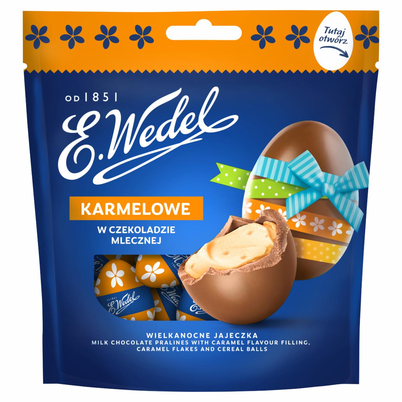Zdjęcia - E. Wedel Wielkanocne jajeczka karmelowe w czekoladzie mlecznej 104 g