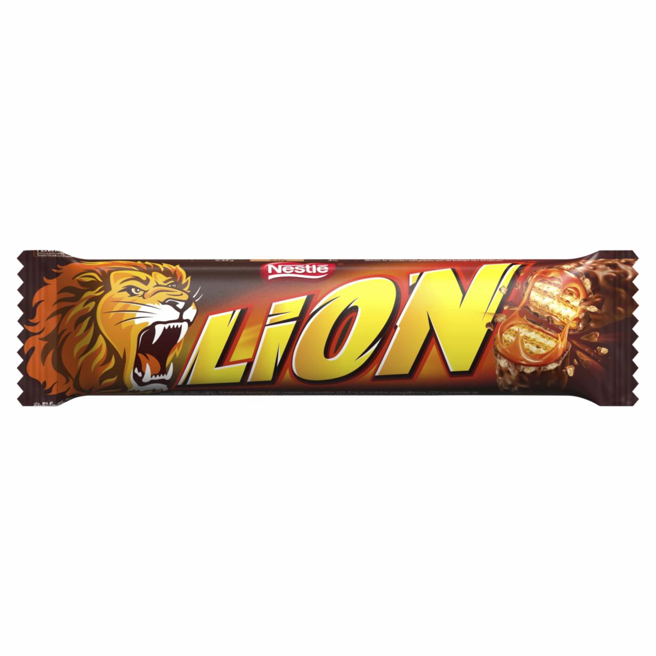 Zdjęcia - Lion Nadziewany wafel z karmelem i płatkami pszennymi oblany mleczną czekoladą 42 g