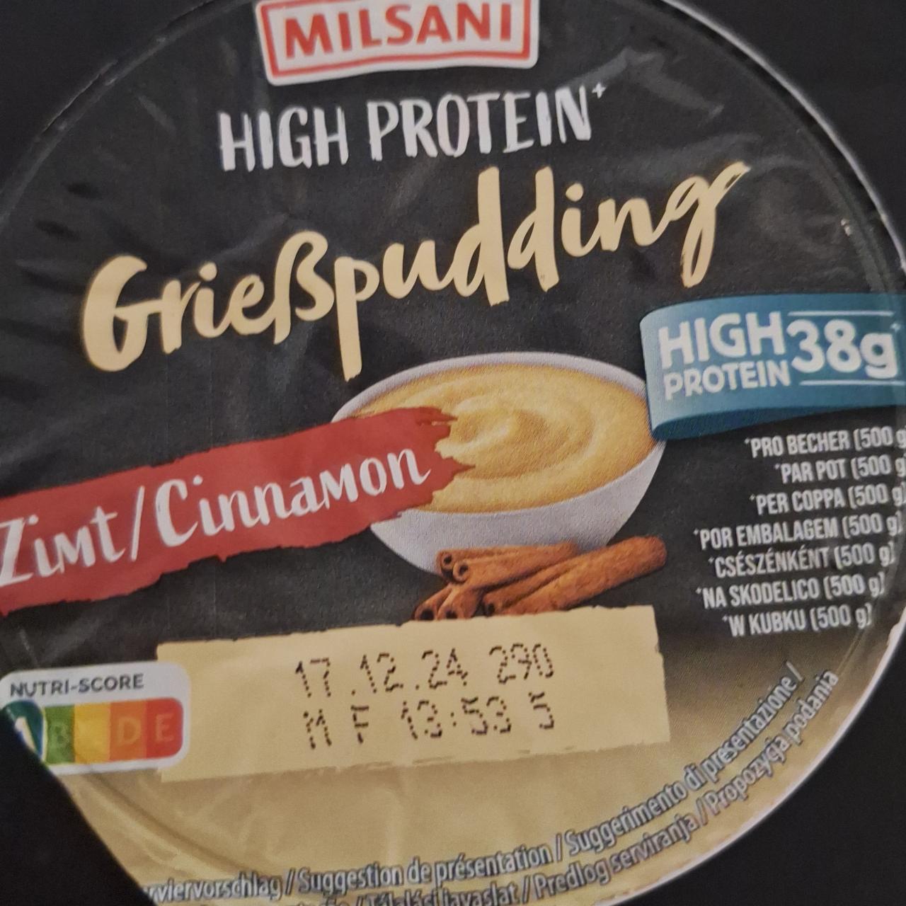 Zdjęcia - High Protein zimt grießpudding Milsani