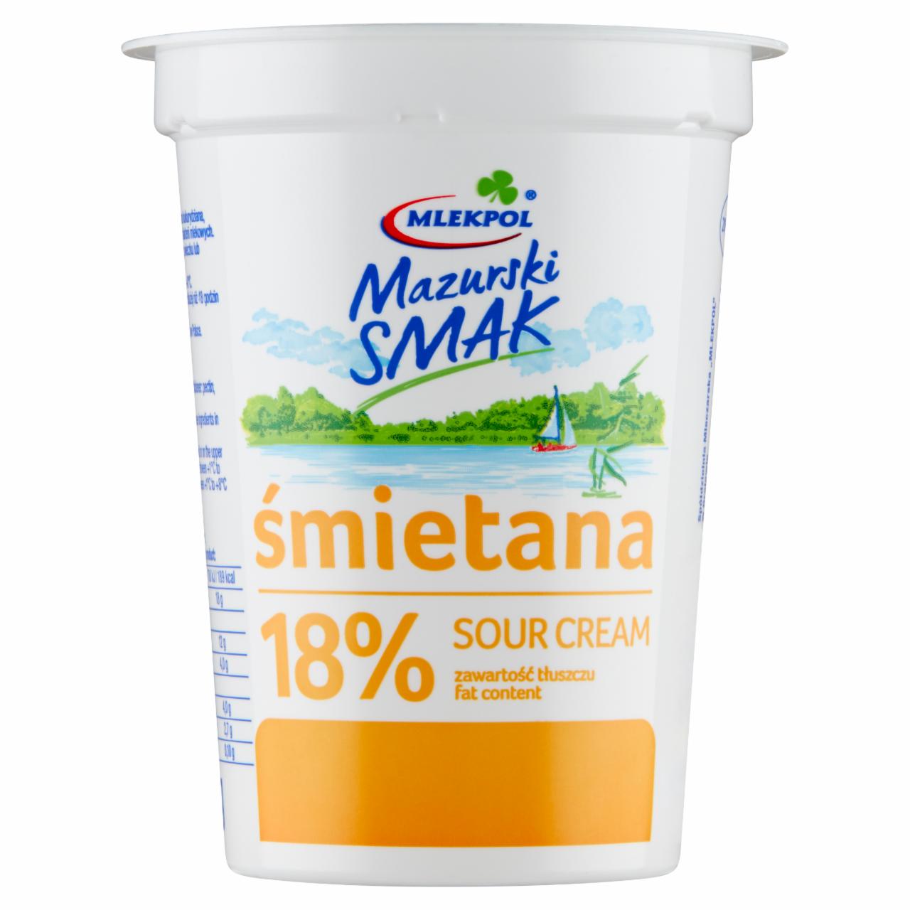 Zdjęcia - Śmietana sour cream mazurski smak 18% Mlekpol