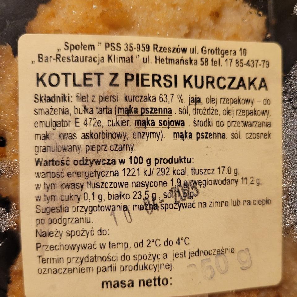 Zdjęcia - Kotlet z piersi kurczaka Społem Rzeszów