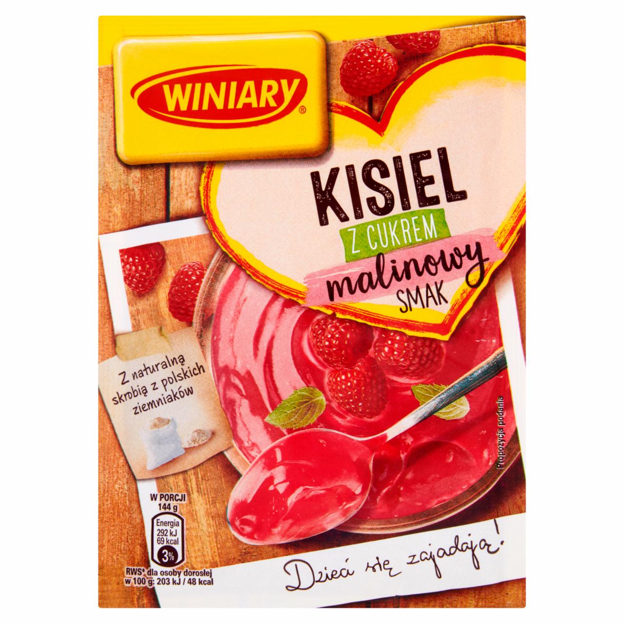 Zdjęcia - Winiary Kisiel z cukrem smak malinowy 77 g