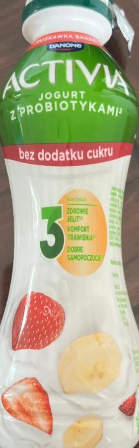 Zdjęcia - Jogurt z probiotykami truskawka banan bez dodatku cukru Activia