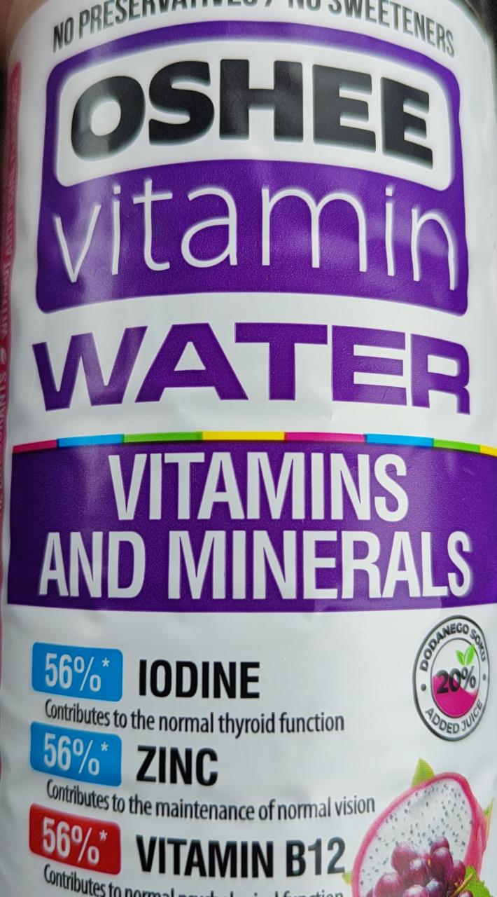 Zdjęcia - Oshee Witamin Tattoo Water Napój izotoniczny niegazowany o smaku liczi i cytryny 555 ml