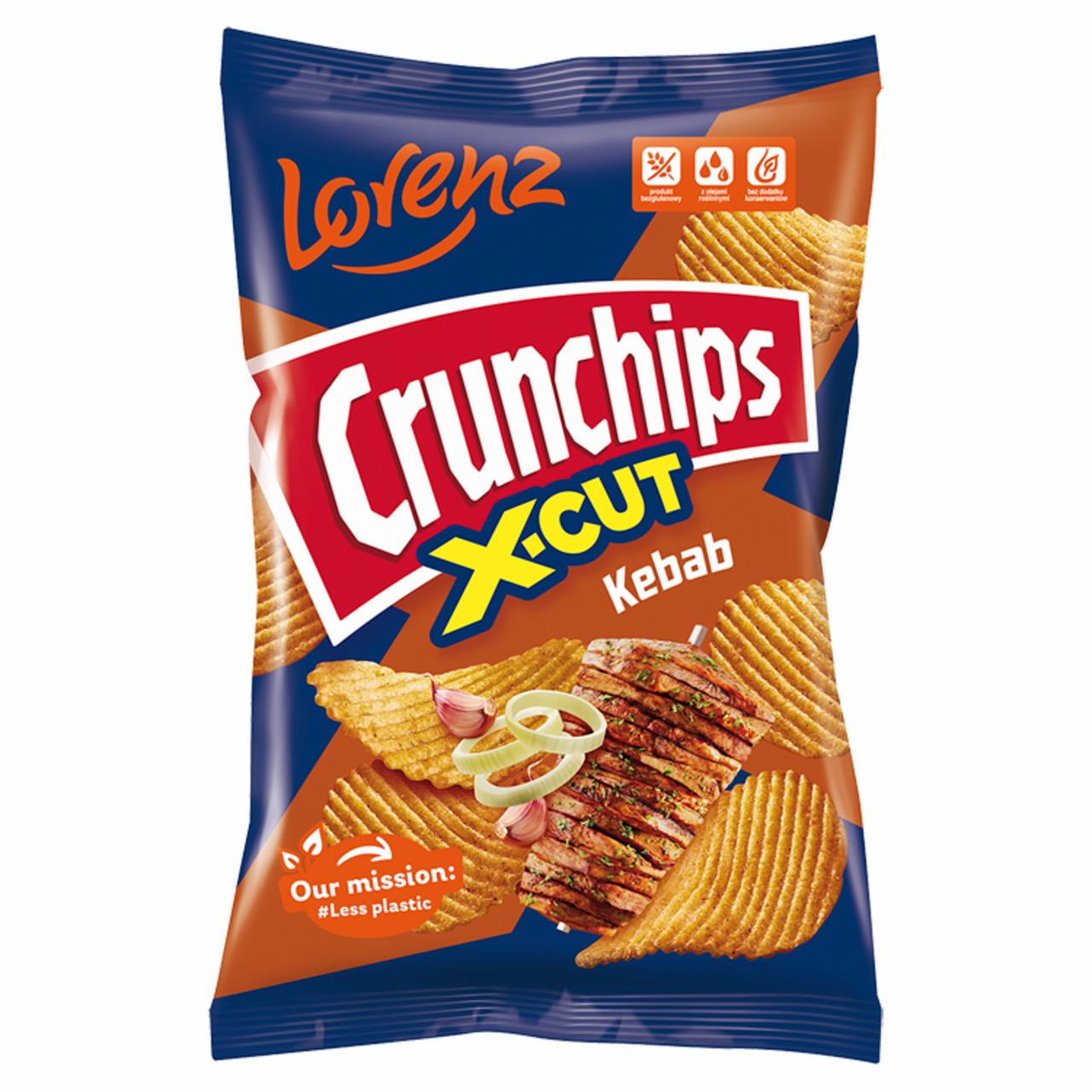 Zdjęcia - Crunchips X-Cut Chipsy ziemniaczane o smaku kebab 140 g