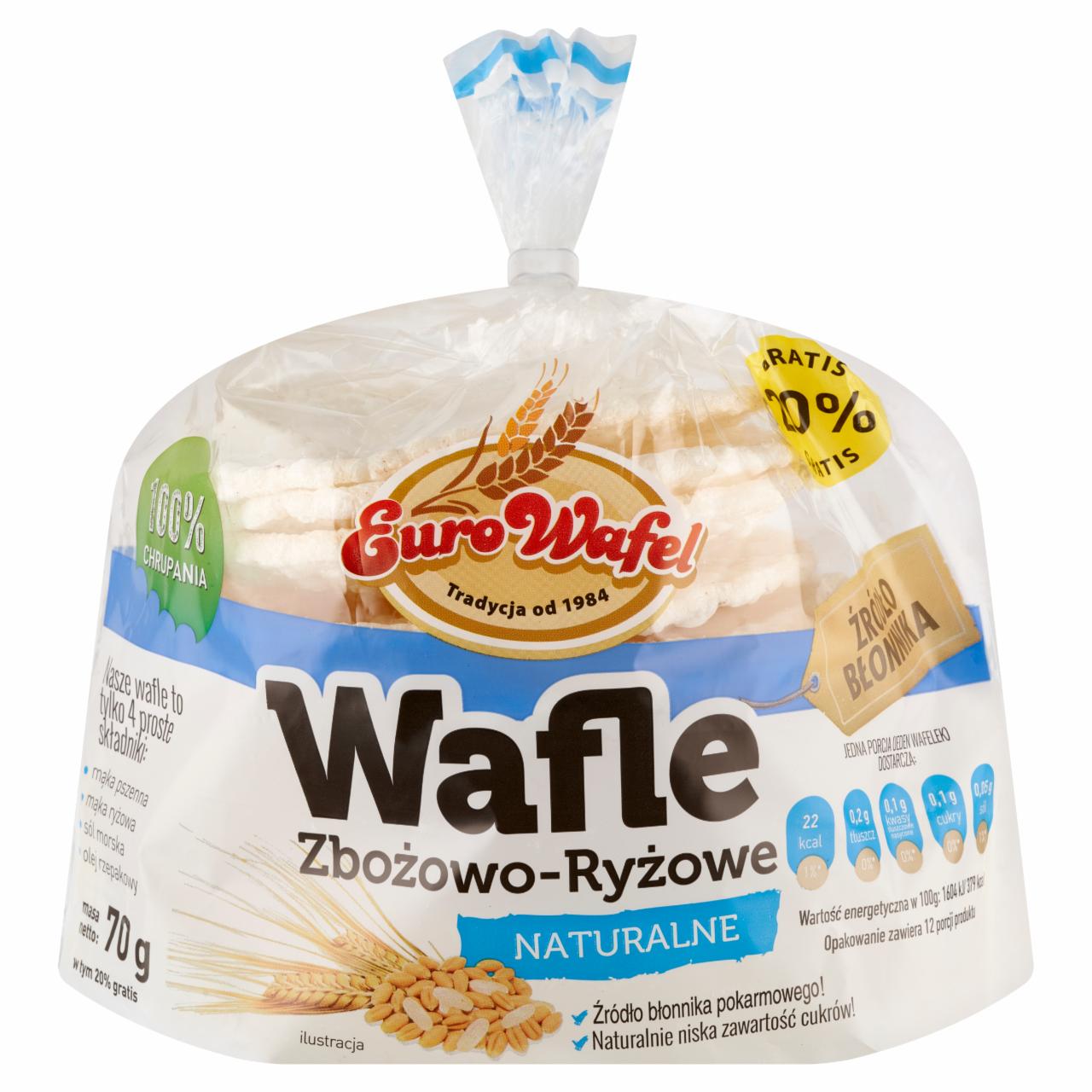 Zdjęcia - Eurowafel Wafle zbożowo-ryżowe naturalne 70 g (12 sztuk)