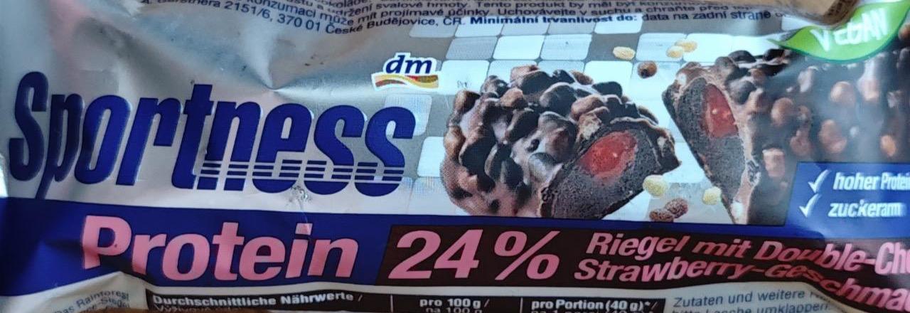 Zdjęcia - Protein 24% riegel mit double chocolate strawberry geschmack Sportness