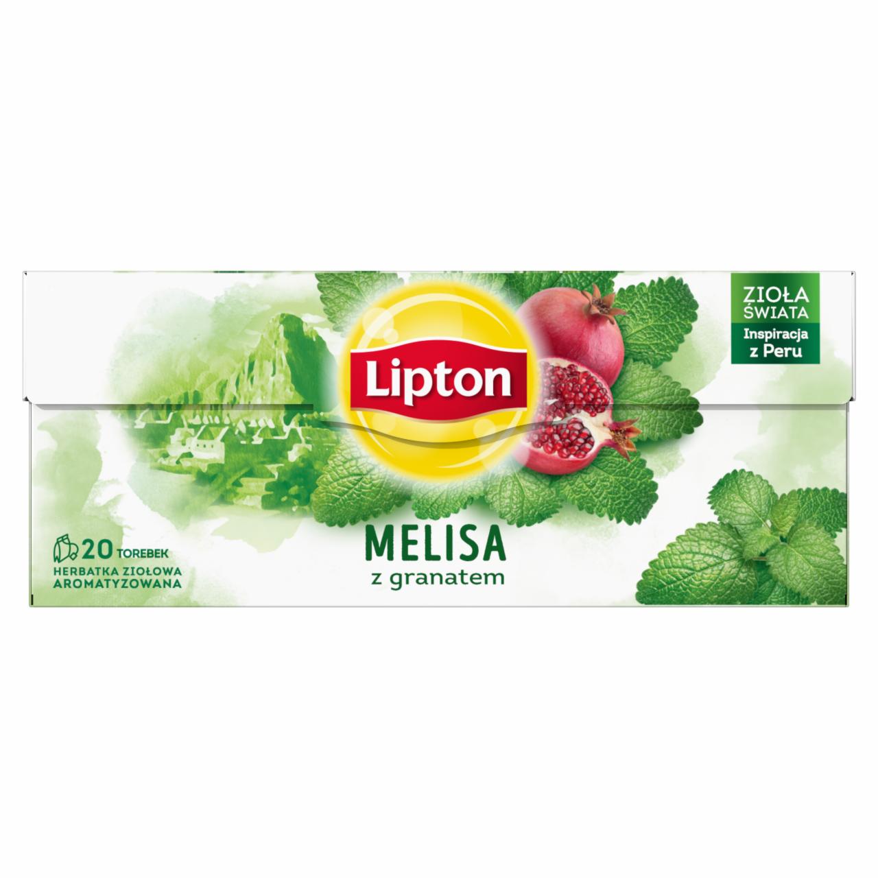 Zdjęcia - Lipton Herbatka ziołowa aromatyzowana melisa z granatem 24 g (20 torebek)
