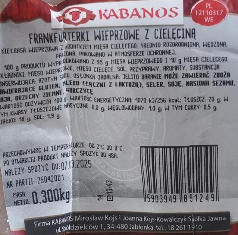 Zdjęcia - Frankfuterki wieprzowe z cielęcina Kabanos