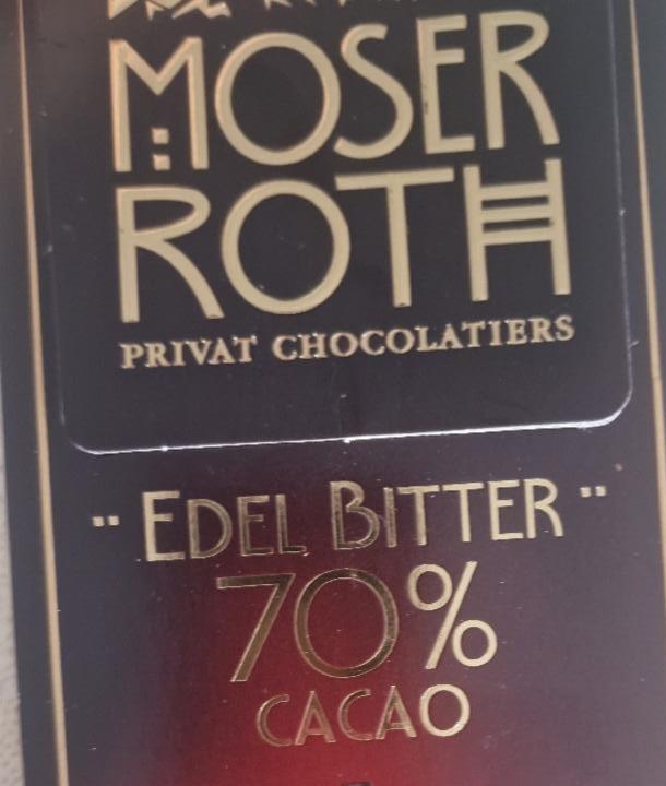 Zdjęcia - Noir 70% cacao chocolate Moser Roth