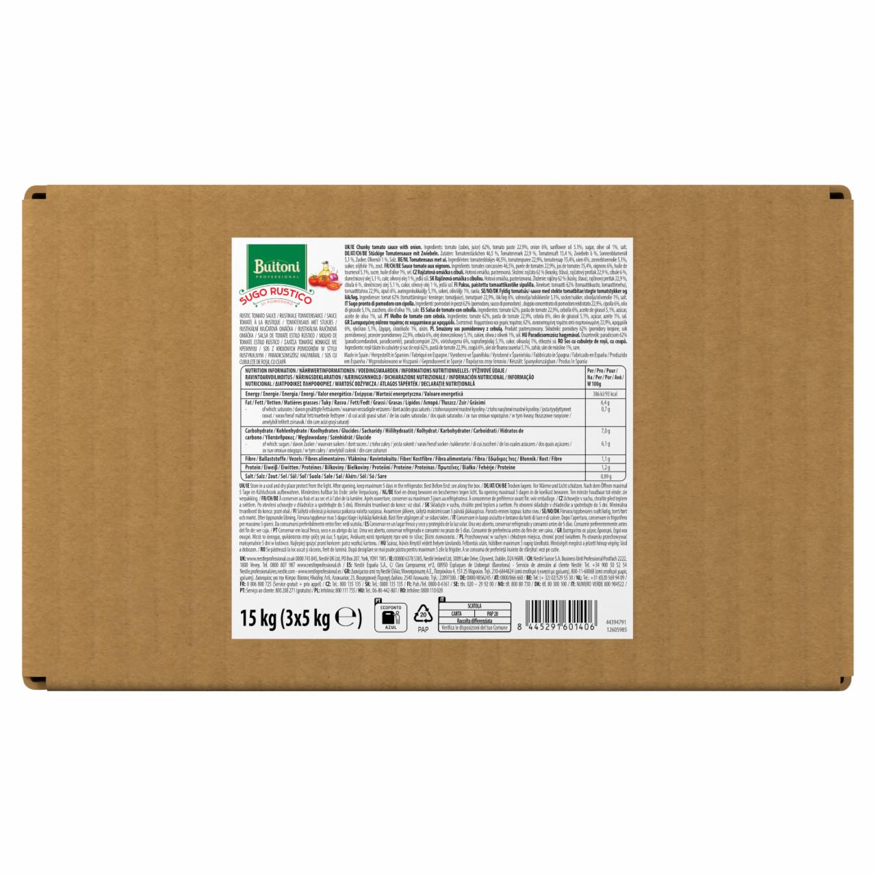 Zdjęcia - Buitoni Sos z krojonych pomidorów w stylu rustykalnym 15 kg (3 x 5 kg)