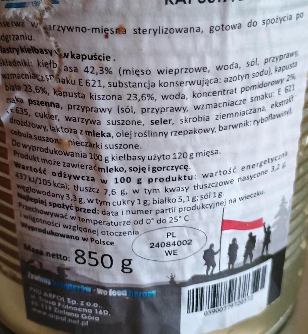 Zdjęcia - Kapusta z kiełbasą Arpol