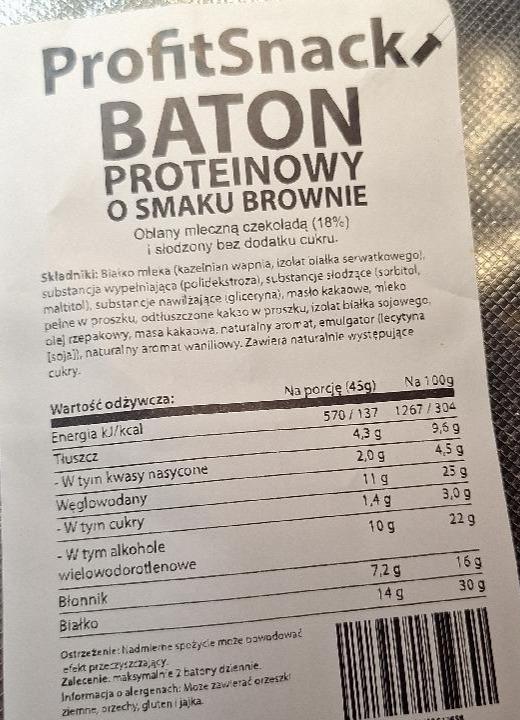 Zdjęcia - Baton proteinowy o smaku brownie Profit Snack
