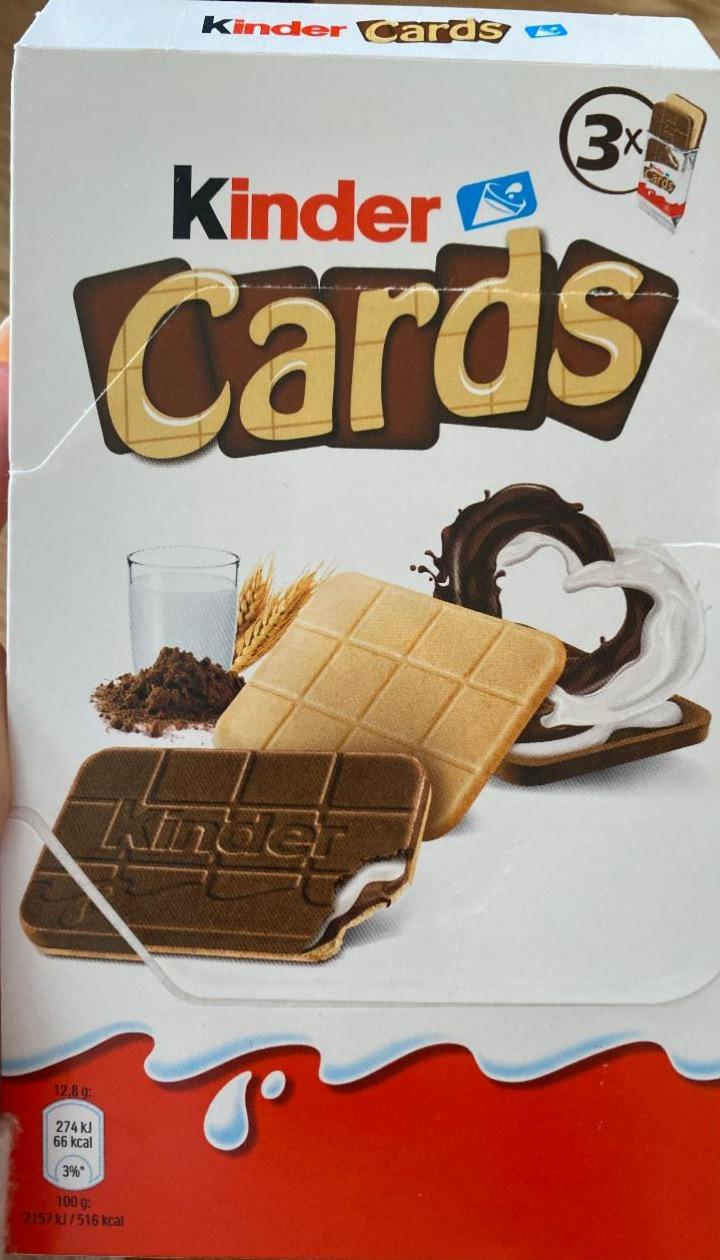 Zdjęcia - Cards wafel wypełniony mlecznym i kakaowym nadzieniem Kinder
