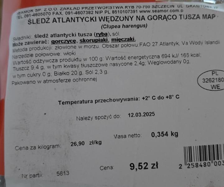 Zdjęcia - Śledź atlantycki wędzony na gorąco tusza Seamor
