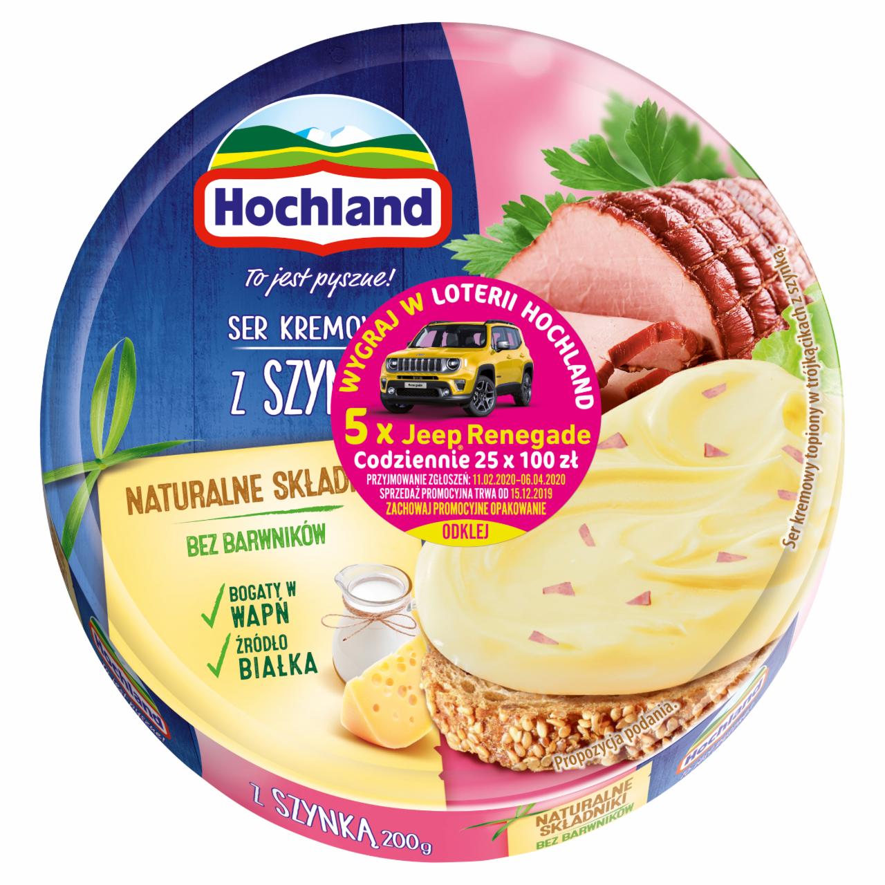 Zdjęcia - Hochland Ser kremowy z szynką w trójkącikach 180 g (8 sztuk)