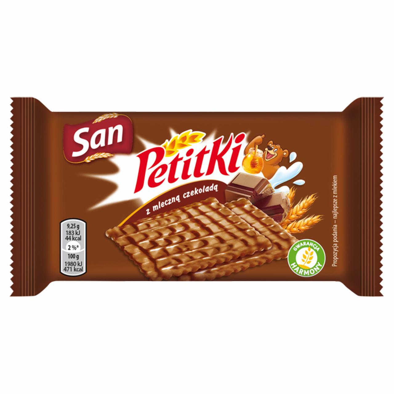 Zdjęcia - San Petitki Herbatniki z mleczną czekoladą 37 g