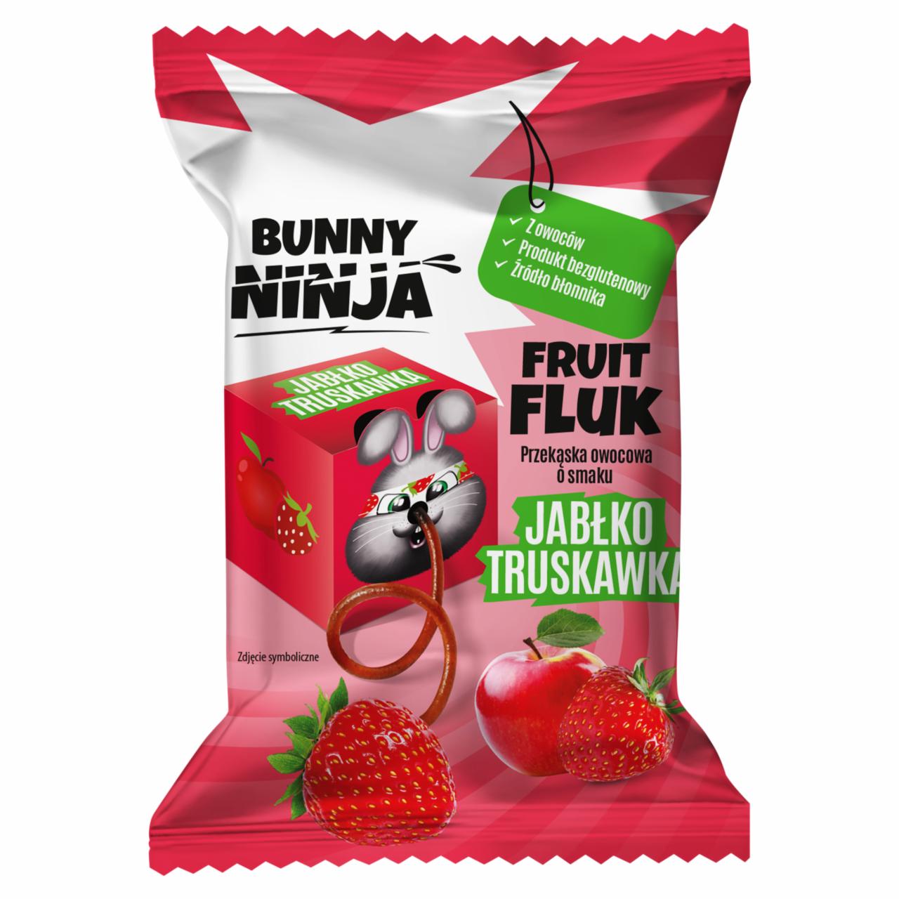 Zdjęcia - Bunny Ninja Fruit Fluk Przekąska owocowa o smaku jabłko truskawka 15 g