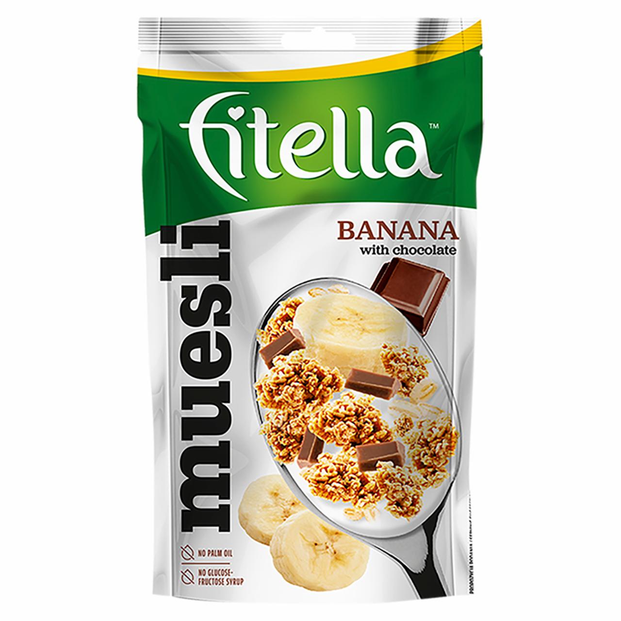 Zdjęcia - Fitella Musli chrupkie bananowe z kawałkami czekolady i nasionami chia 50 g