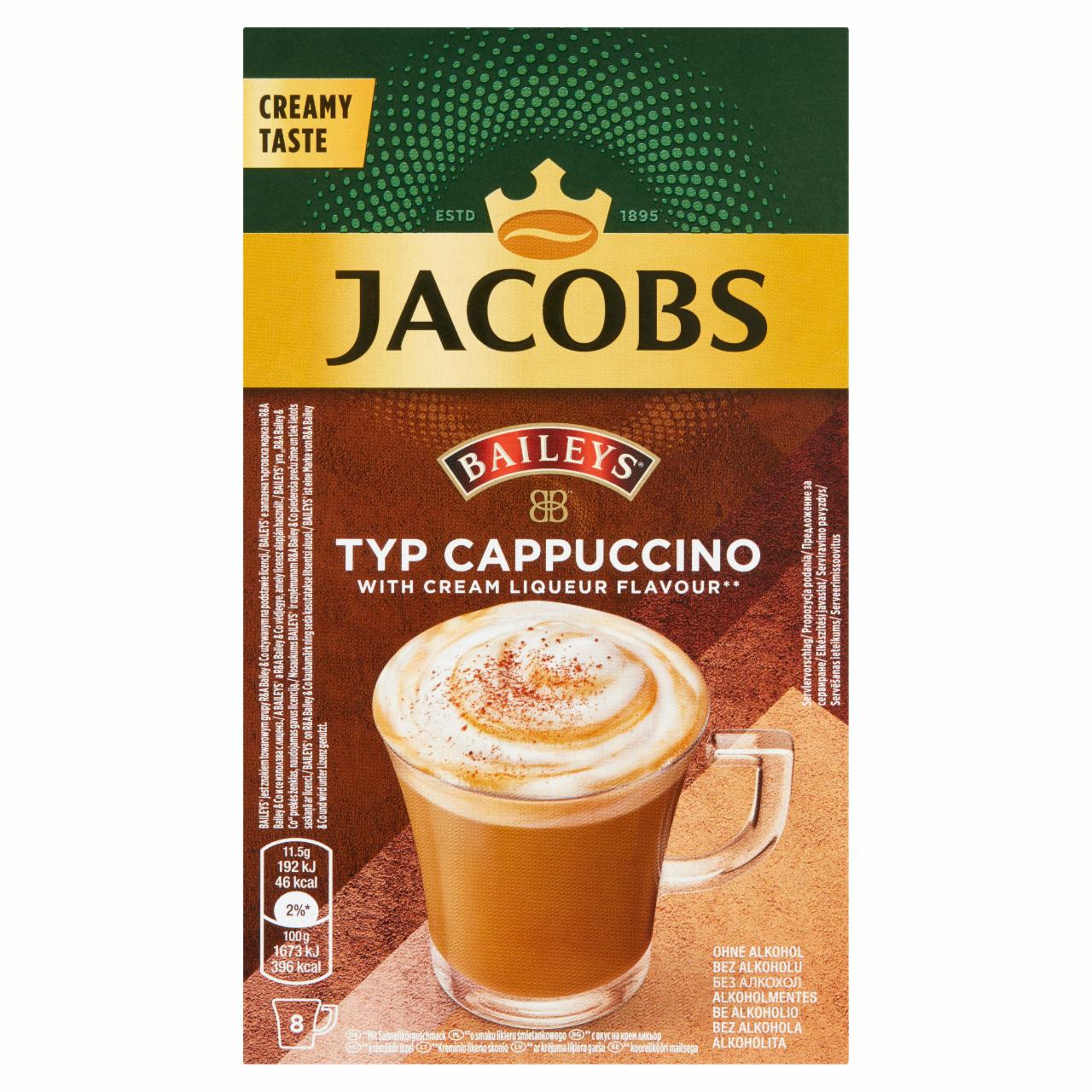 Zdjęcia - Jacobs Rozpuszczalny napój kawowy Baileys typ cappuccino o smaku likieru 92 g (8 x 11,5 g)
