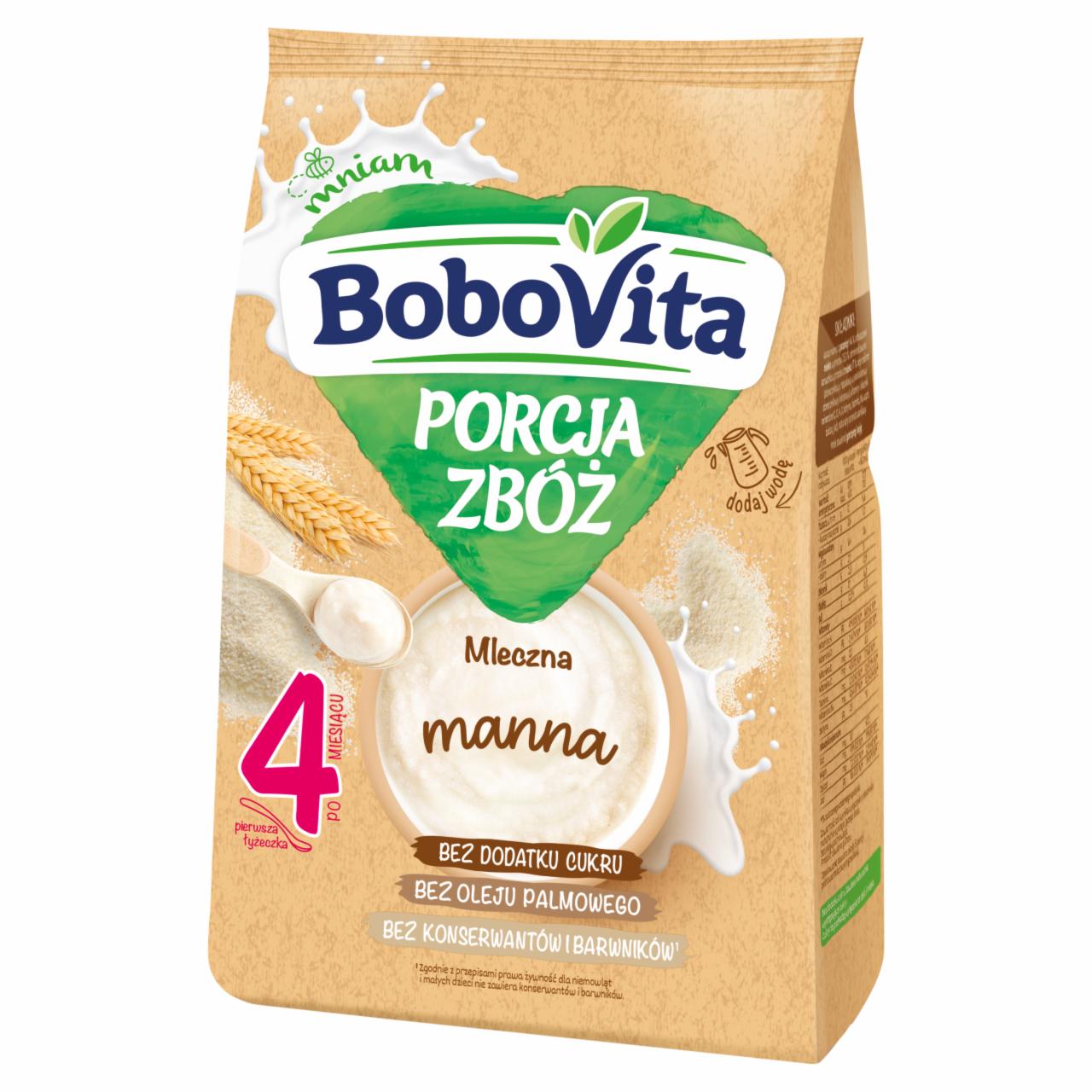 Zdjęcia - BoboVita Porcja zbóż Kaszka mleczna manna po 4 miesiącu 210 g