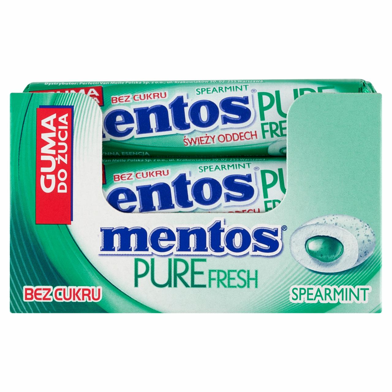 Zdjęcia - Mentos Pure Fresh Spearmint Guma do żucia bez cukru 24 x 15,5 g
