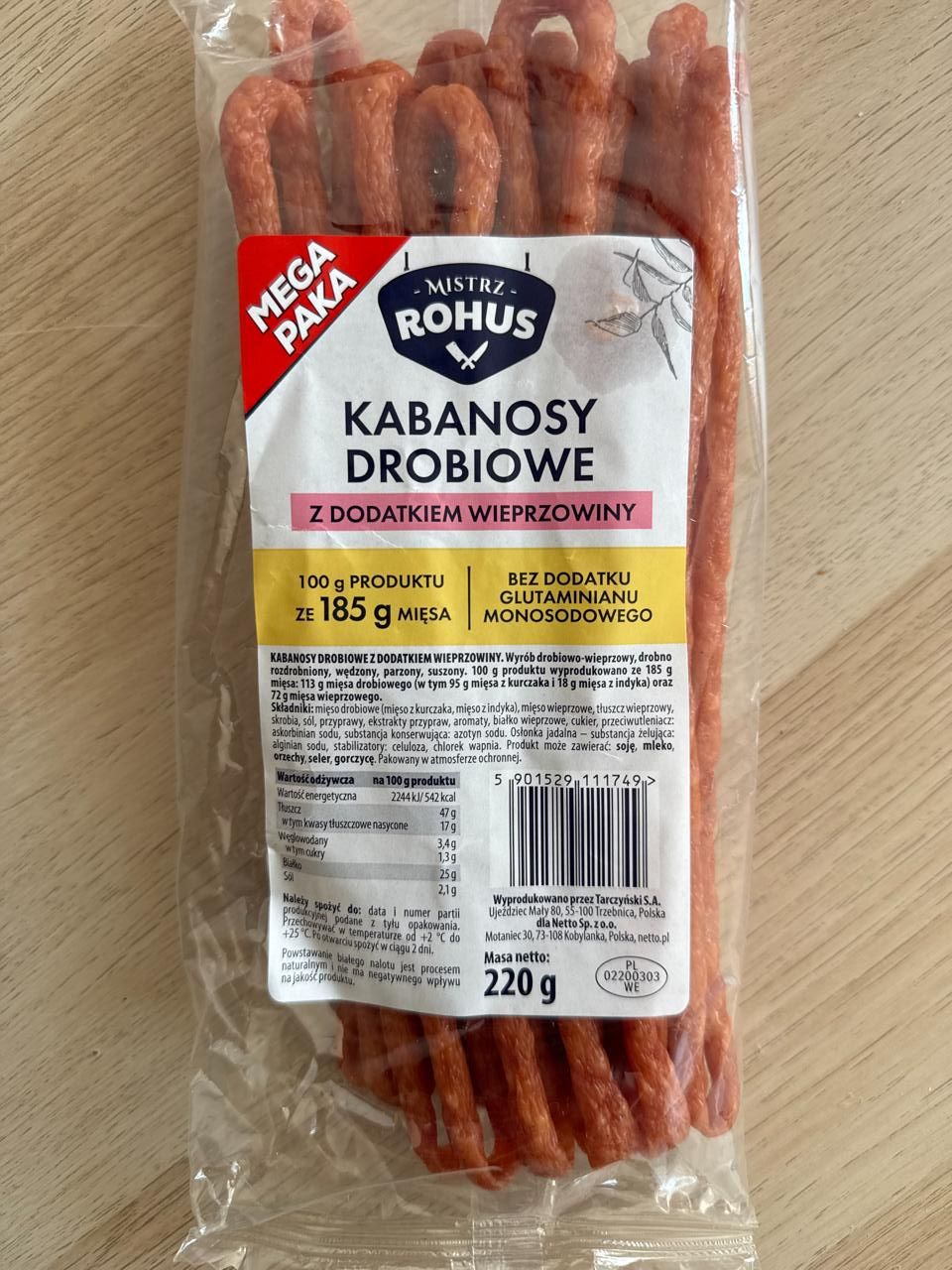 Zdjęcia - Kabanosy drobiowe z dodatkiem wieprzowiny Mistrz Rohus