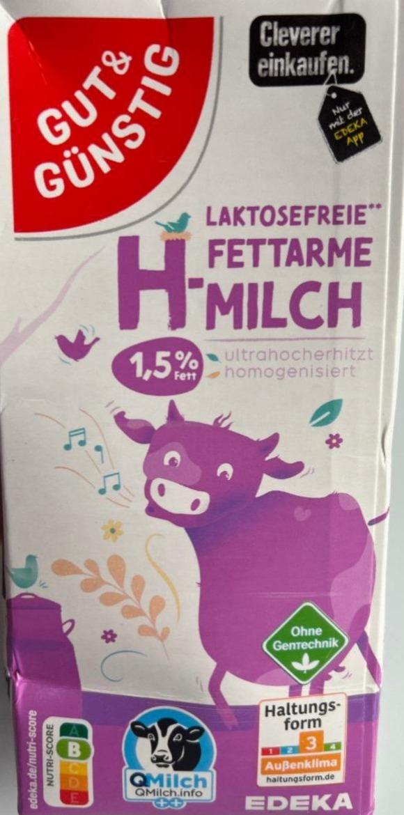 Zdjęcia - Laktosefreie fettarme h-milch 1,5% fett Gut&Günstig