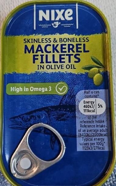 Zdjęcia - Skinless & boneless mackerel fillets in olive oil Nixe