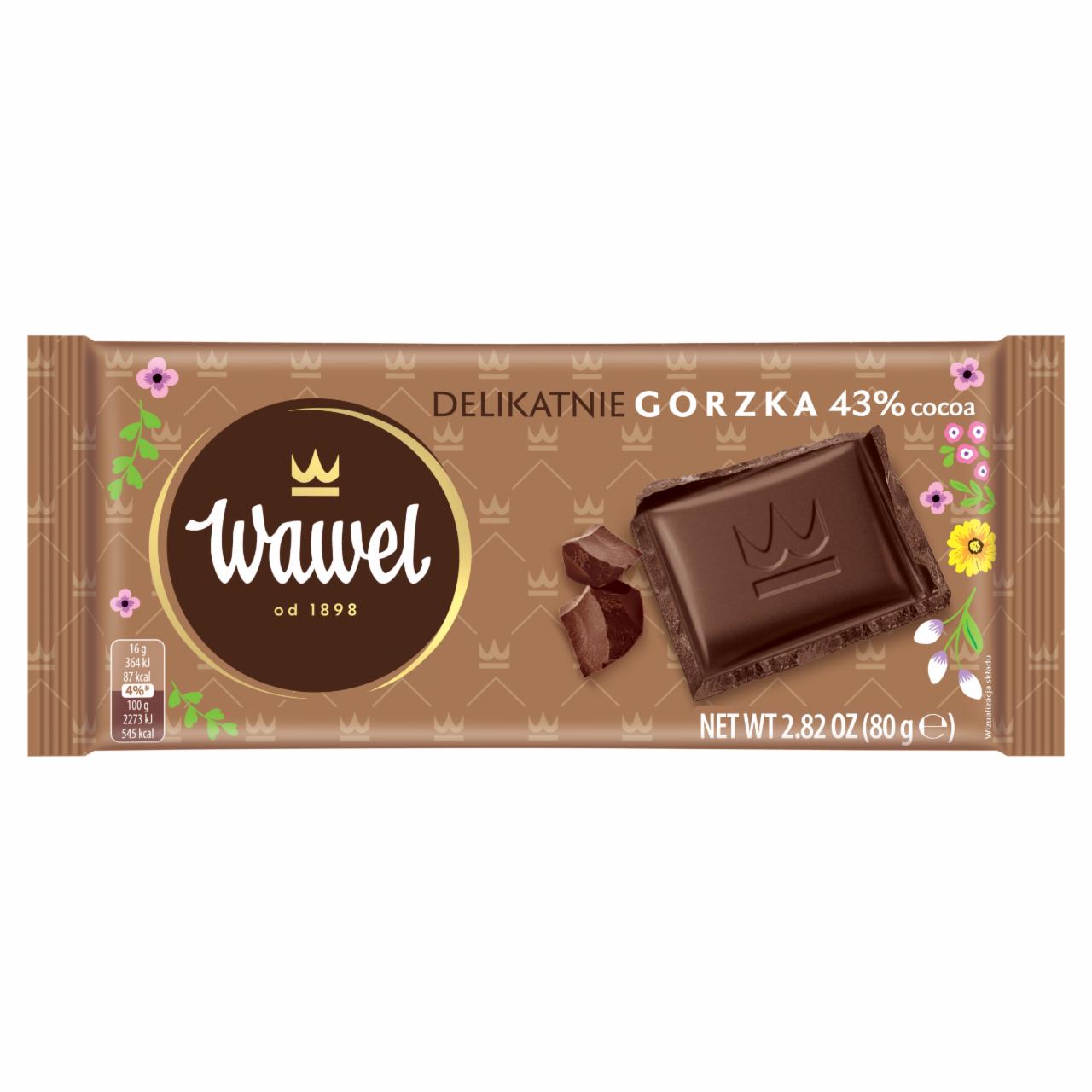 Zdjęcia - Wawel Czekolada delikatnie gorzka 43 % Cocoa 80 g