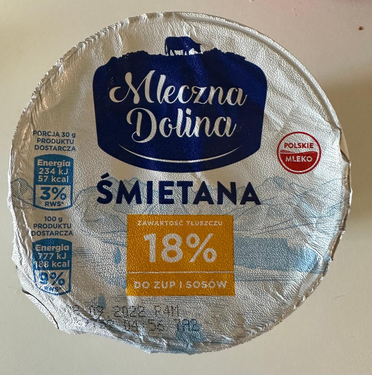Zdjęcia - Śmietana 18% Mleczna Dolina