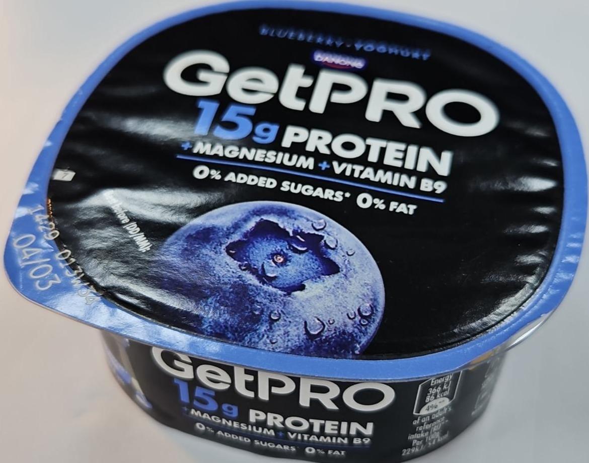 Zdjęcia - Getpro blueberry yoghurt Danone