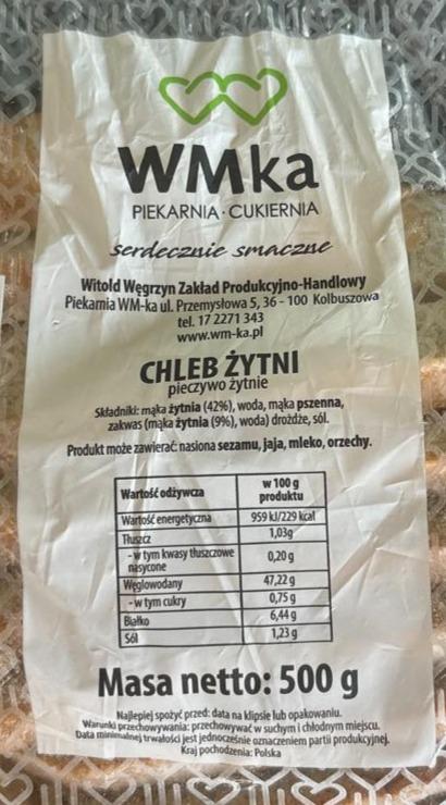 Zdjęcia - Chleb żytni Piekarnia WMka