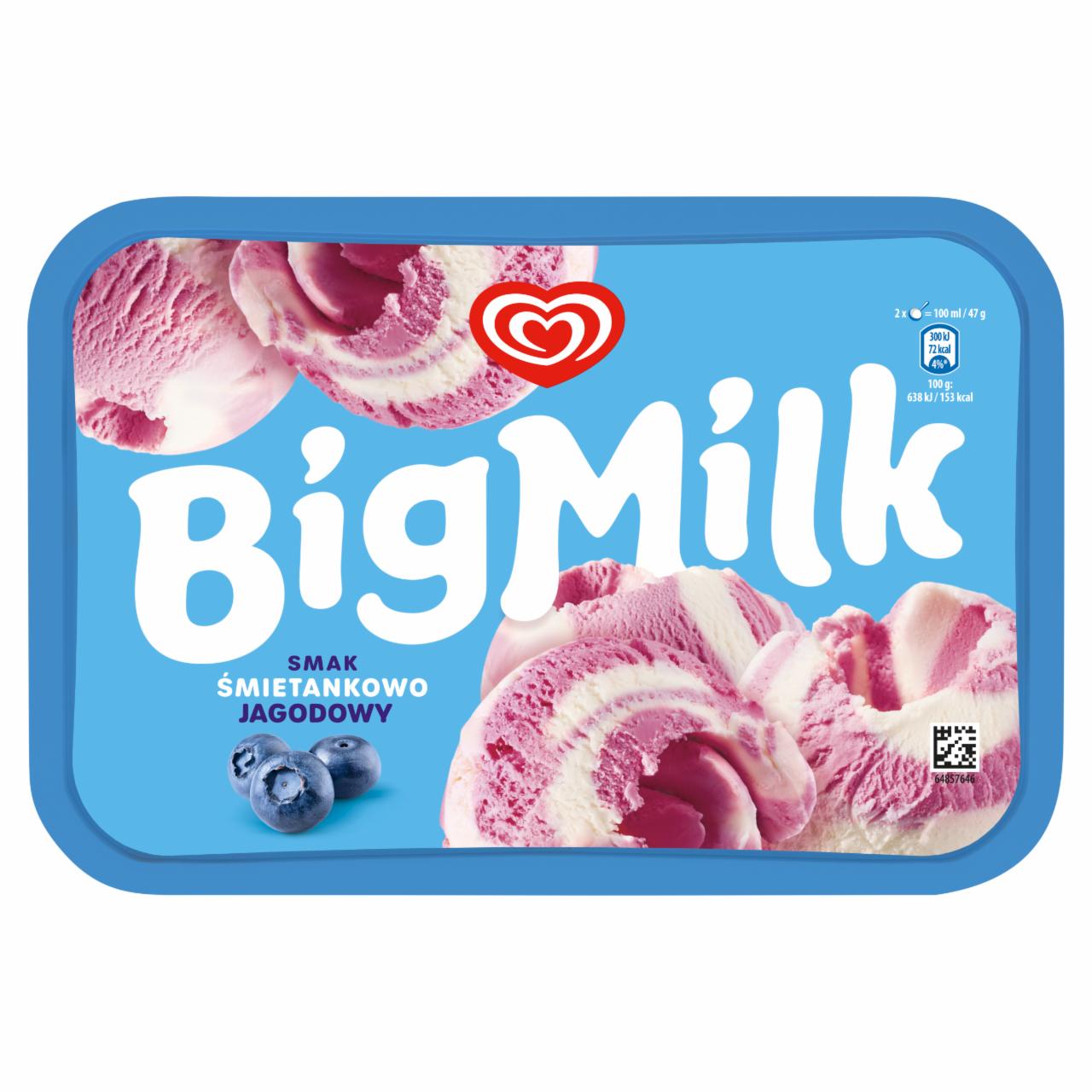 Zdjęcia - Big Milk Lody o smaku śmietankowo-jagodowym 900 ml