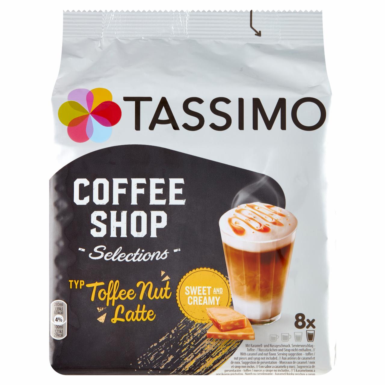 Zdjęcia - Tassimo Coffee Shop Selections Toffee Nut Latte Kawa mielona 8 sztuk i śmietanka 8 sztuk 268 g