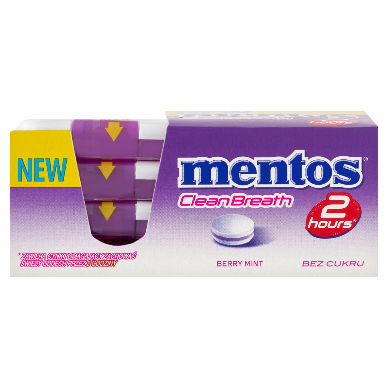 Zdjęcia - Mentos CleanBreath Berry Mint Odświeżające pastylki bez cukru 12 x 21 g 