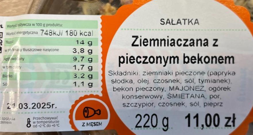 Zdjęcia - Sałatka ziemniaczana z pieczonym bekonem Ślimak