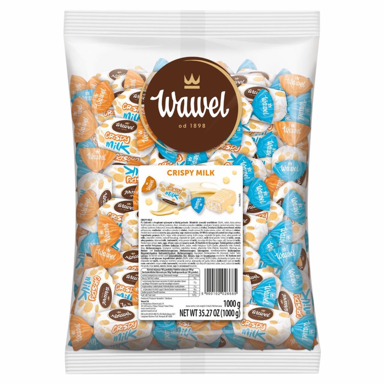 Zdjęcia - Wawel Crispy Milk Cukierki z chrupkami ryżowymi w białej polewie 1000 g