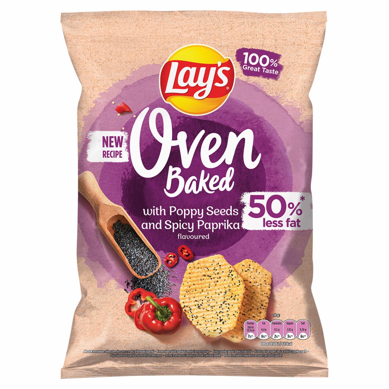Zdjęcia - Lay's Oven Baked Pieczone formowane chipsy ziemniaczane z makiem o smaku ostrej papryki 110 g