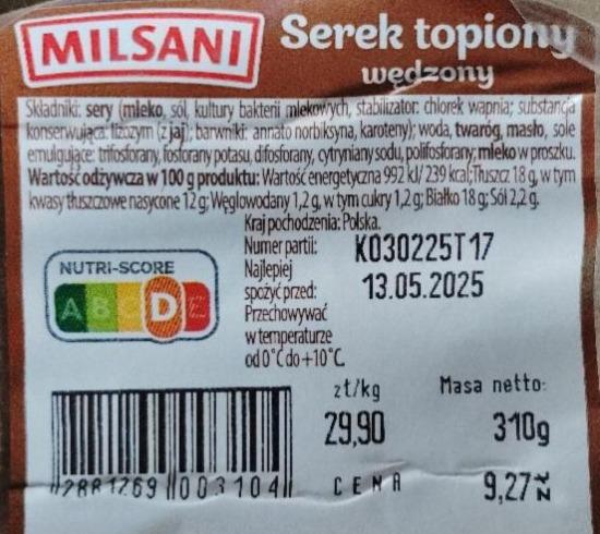 Zdjęcia - serek topiony wędzony Milsani