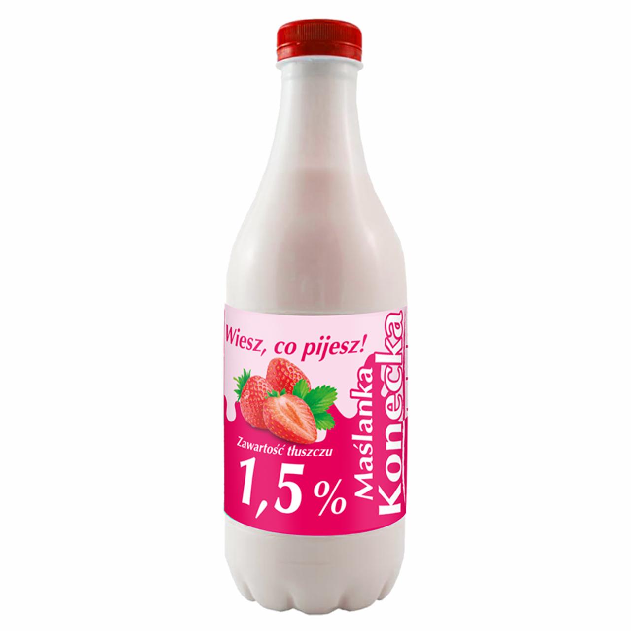 Zdjęcia - Polmlek Maślanka konecka truskawkowa 1,5 % 1 kg
