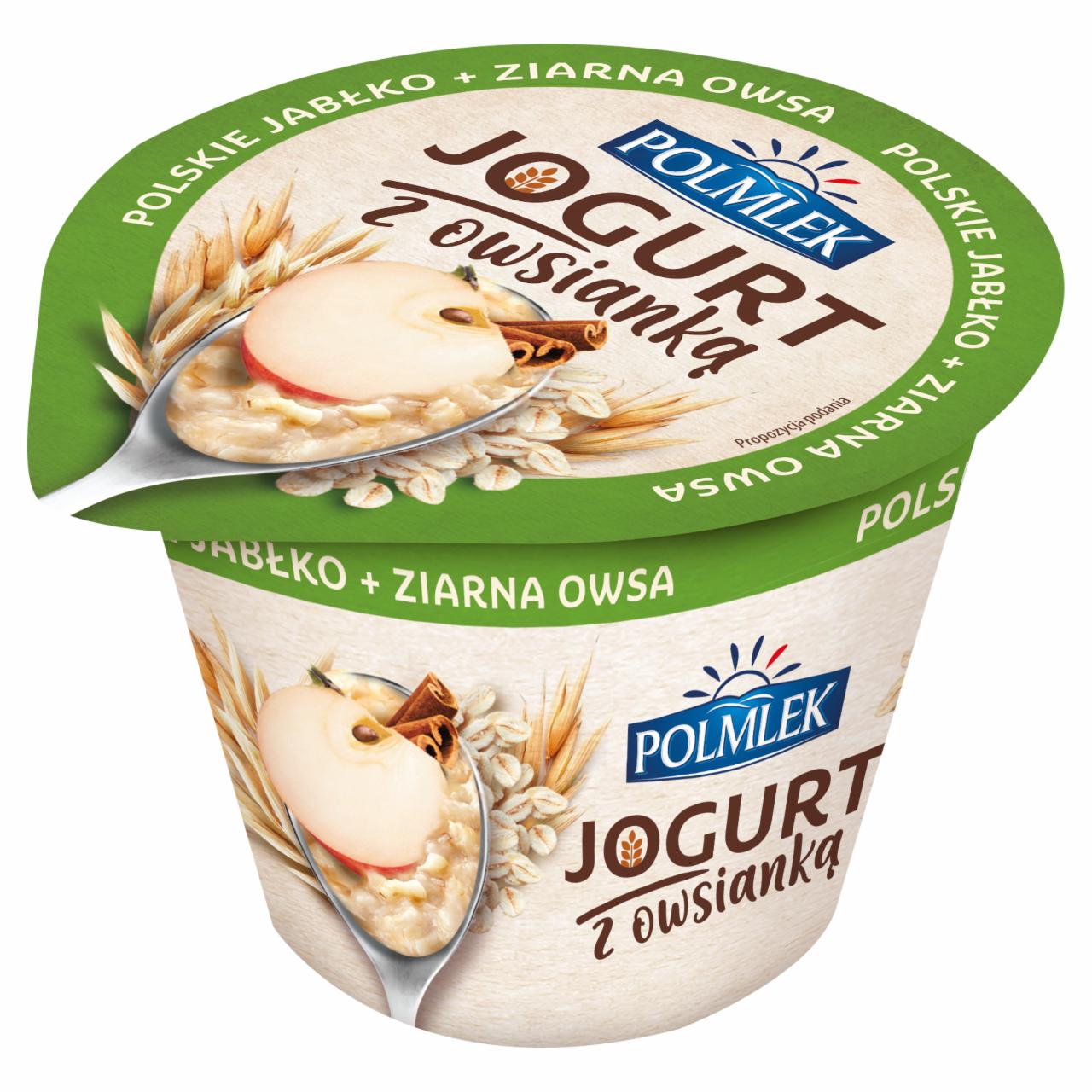 Zdjęcia - Jogurt z owsianką polskie jabłko + ziarna owsa Polmlek
