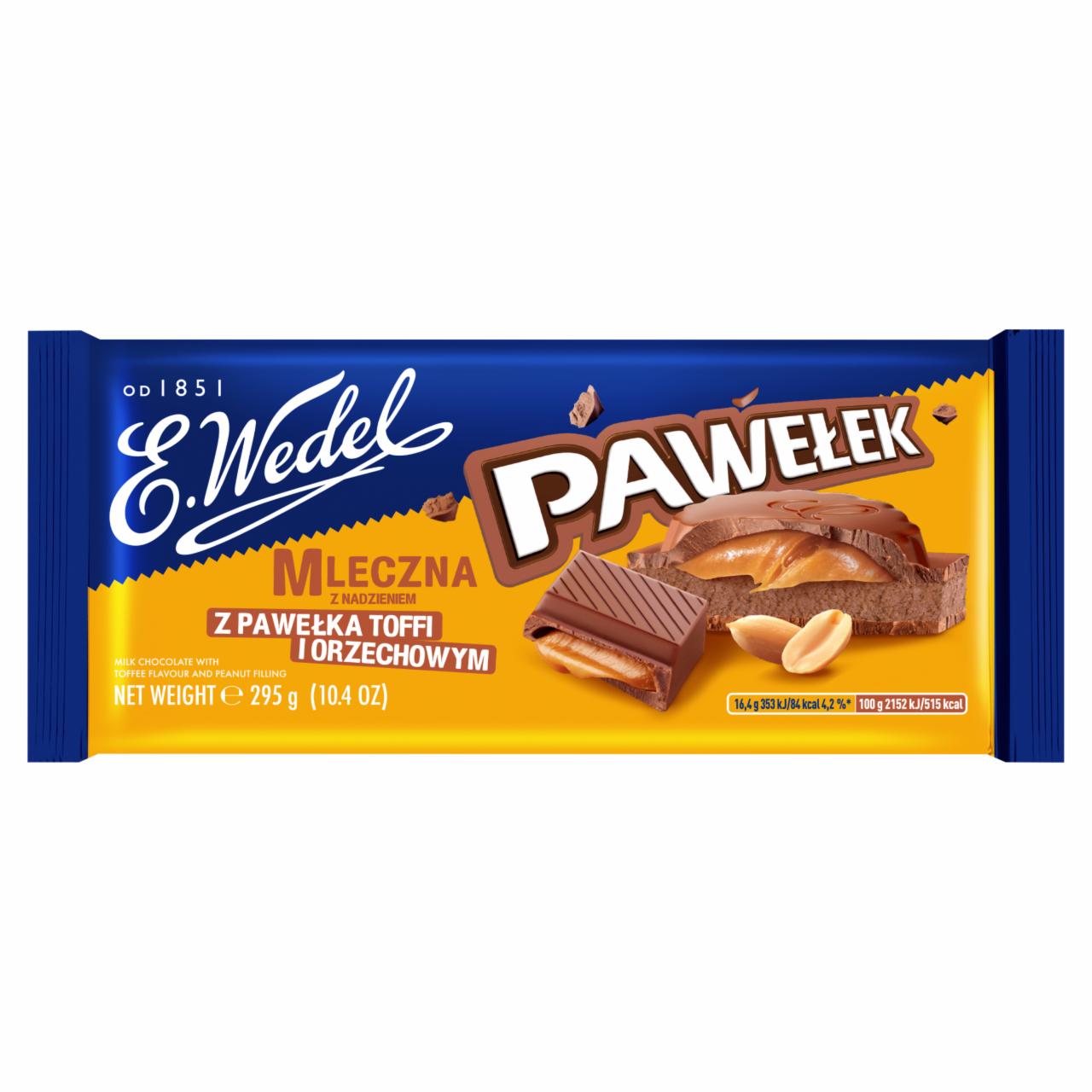 Zdjęcia - E. Wedel Pawełek Czekolada mleczna z nadzieniem z toffi i orzechowym 295 g