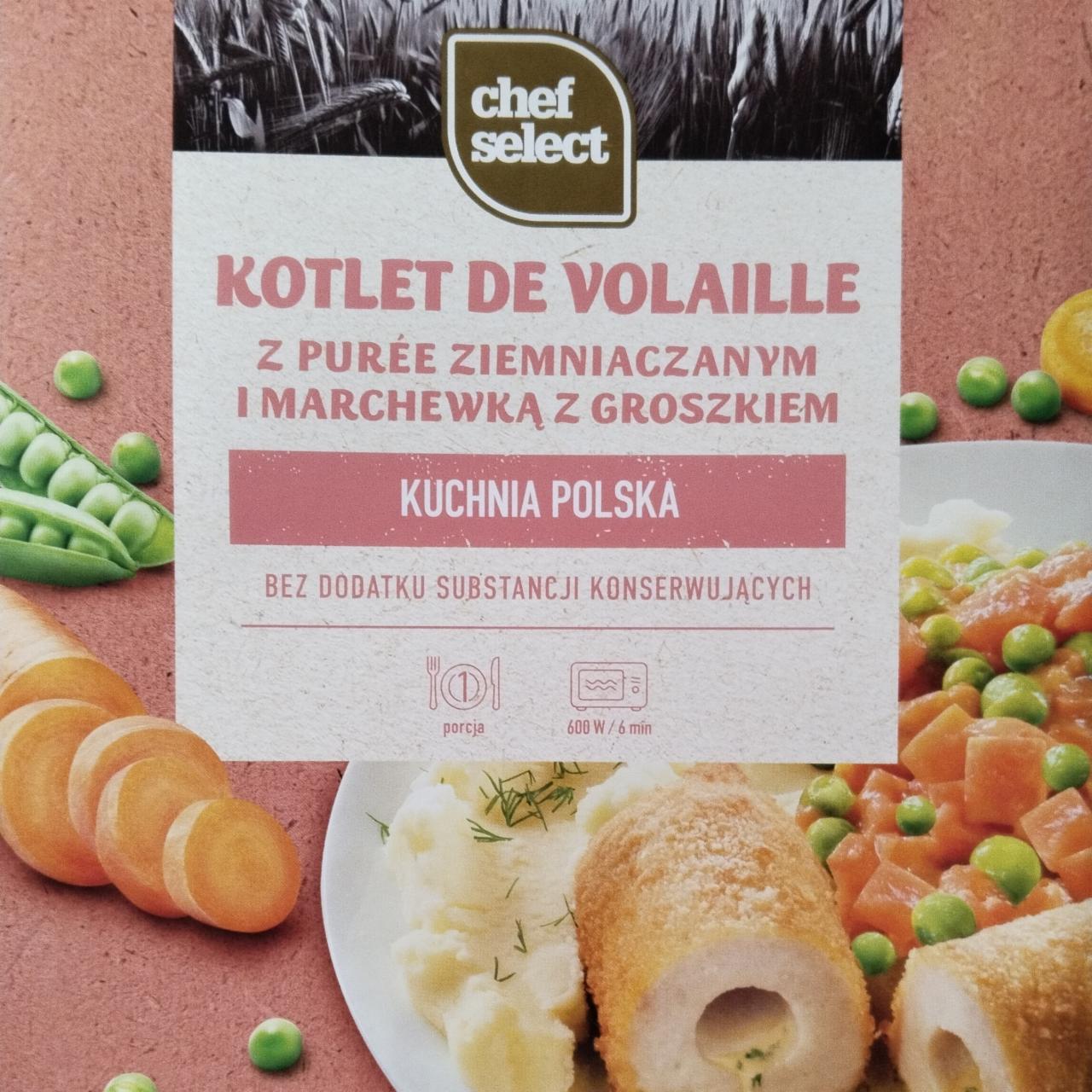 Zdjęcia - Kotlet de volaille z puree ziemniaczanym i marchewką z groszkiem Chef Select